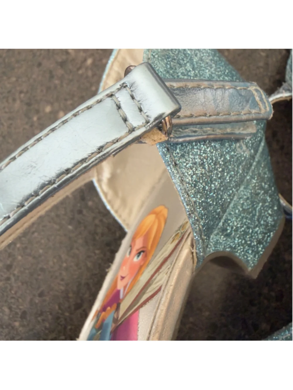 Disney Frozen Elsa & Anna Girls Glitter Princess Dress Up Costume Shoes Size 13